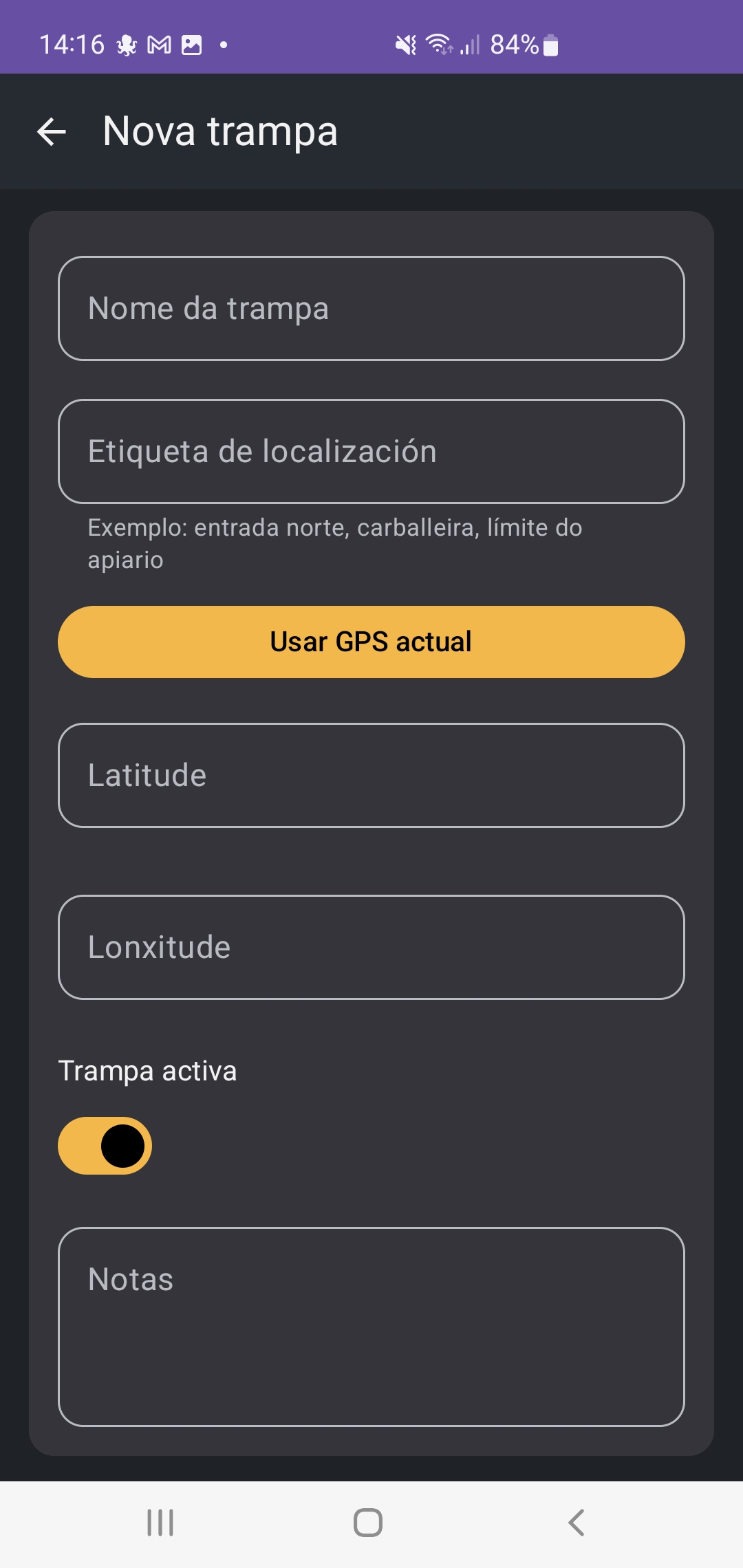 Gestión de trampas geolocalizadas